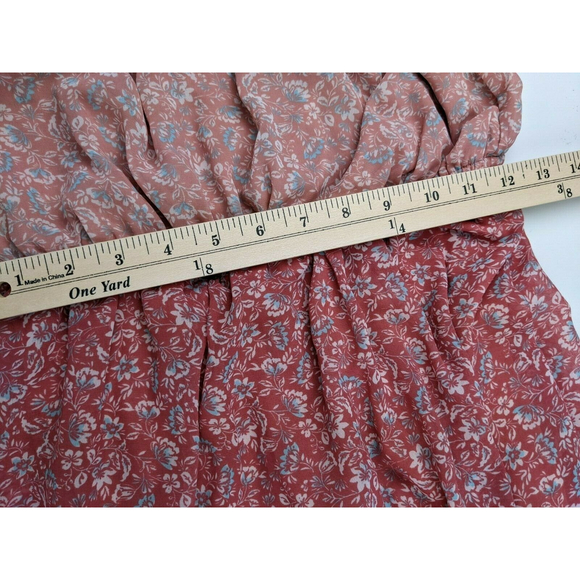 SINCERELY JULES Summer Dress Strap Sleeve Elastic Chest Sz M Pink Pastel Floral - Picture 6 of 7
